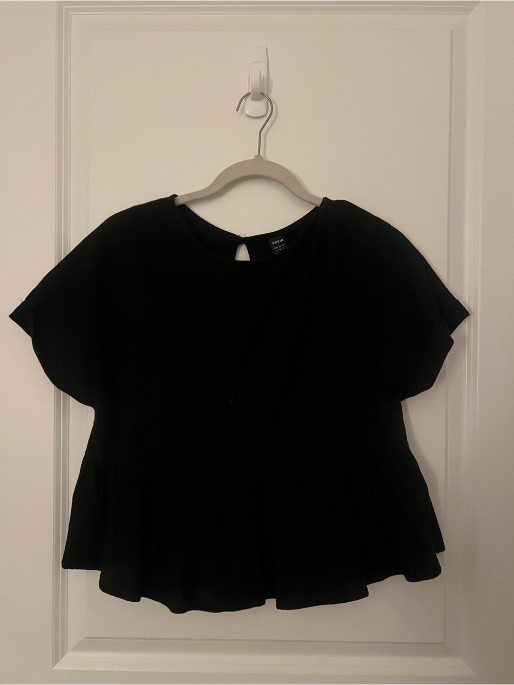 Black Peplum Tee for Kids